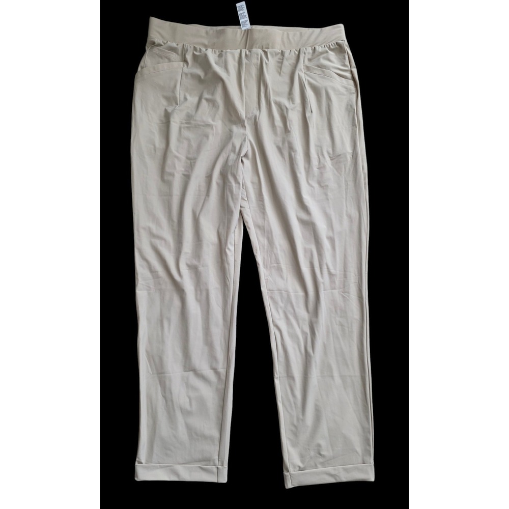 Baleaf Women 2XL Beige UPF 50+ Travel Capri‎ Pant Straight Leg Stretch Comfort